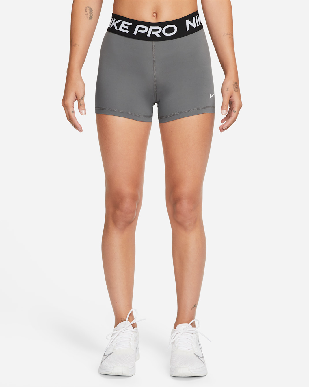 Nike Pro Women's 3" Shorts - Iron Grey/Black/White