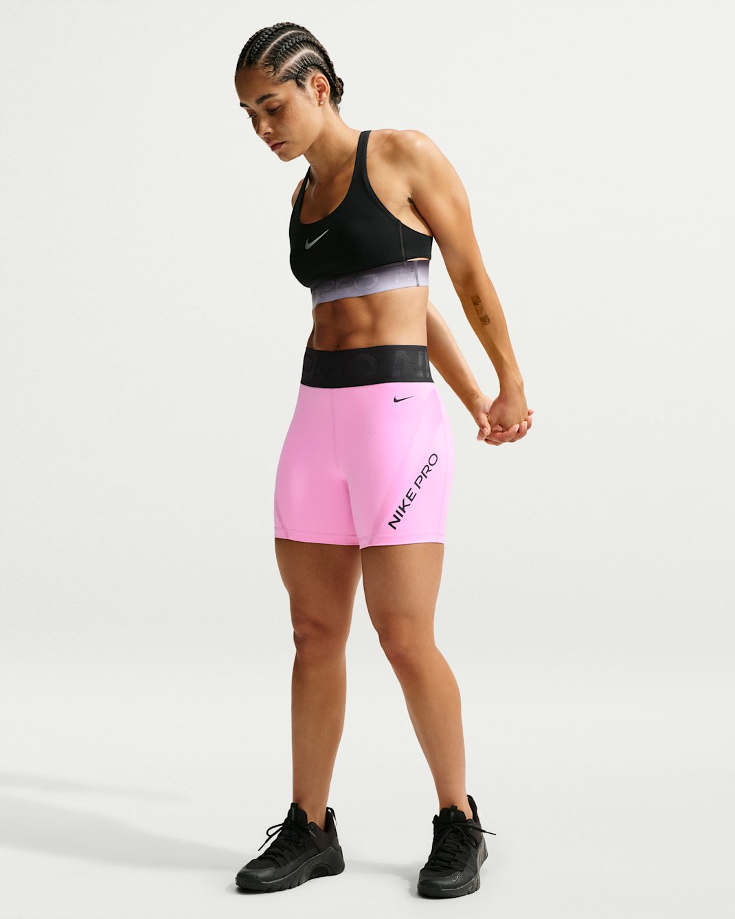 Nike Pro Sculpt Women's Dri-FIT High-Waisted 5" Shorts - Pink Rise/Black/Black
