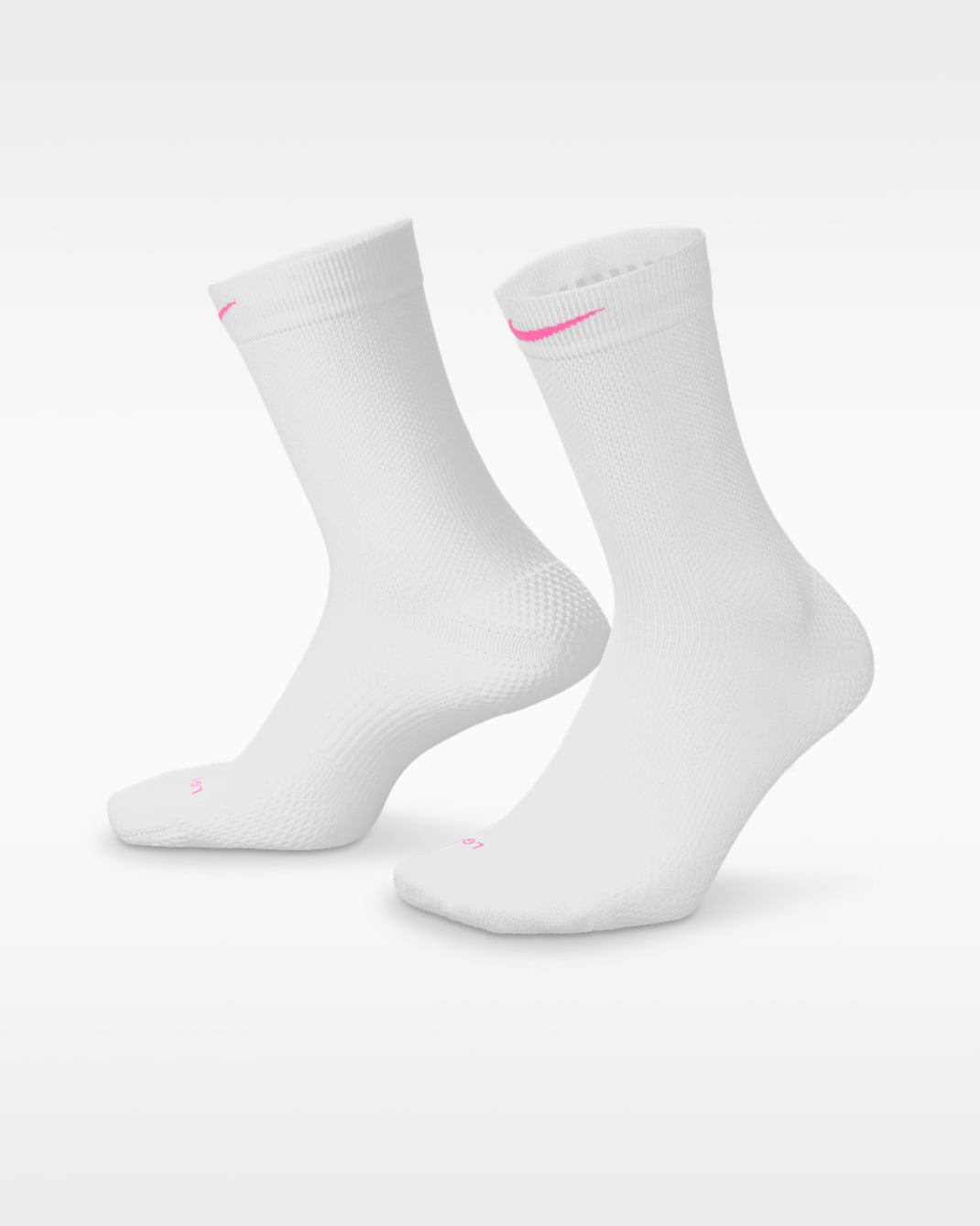 Nike Running Lightweight Crew Socks (1 Pair) - White/Black/Pure Platinum/Hyper Pink