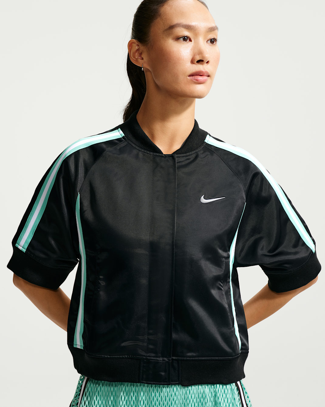 NikeCourt Slam Women's Tennis Jacket - Black/Mint/White