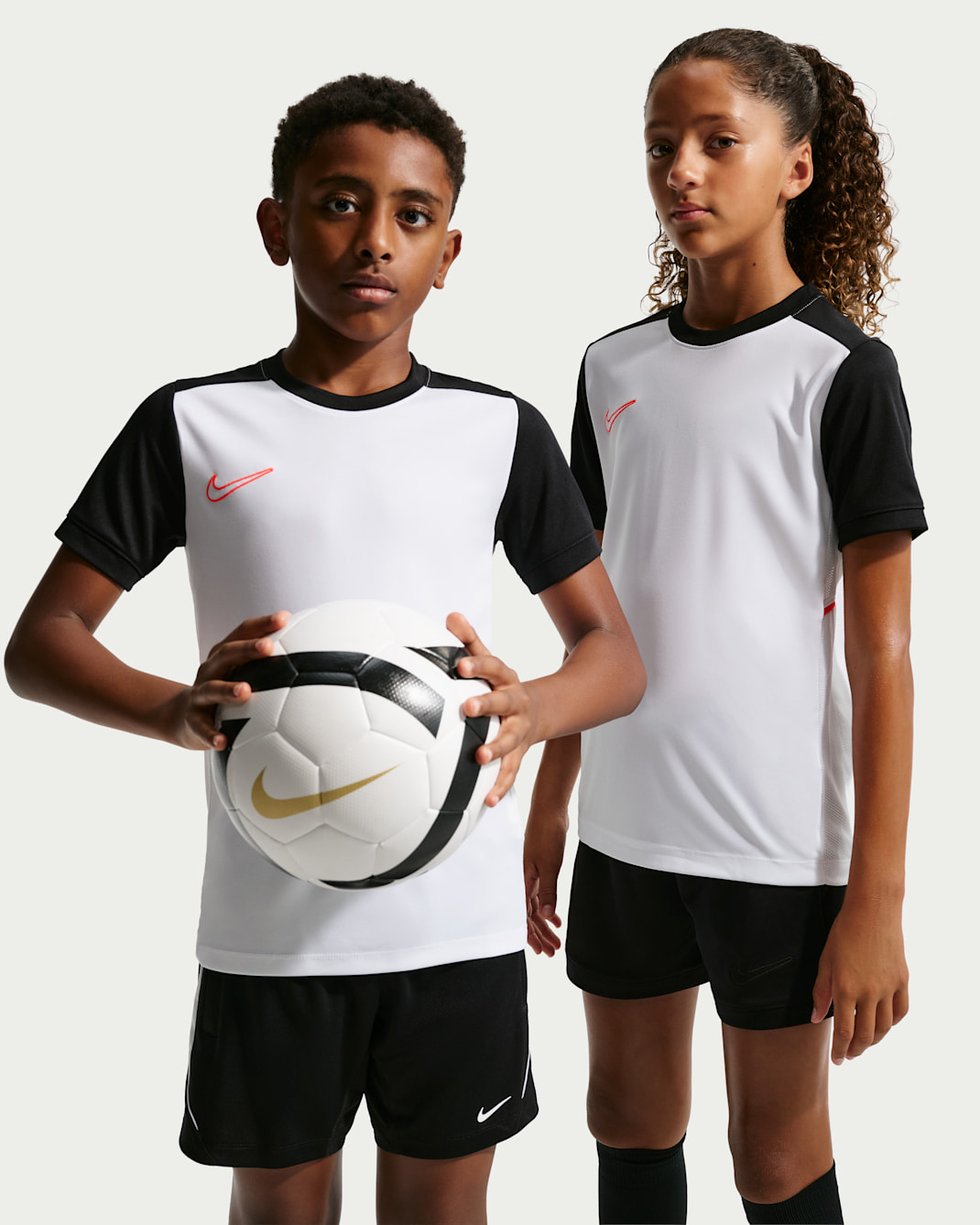 Nike Academy Older Kids' Dri-FIT Football Top - White/Black/Bright Crimson/Bright Crimson