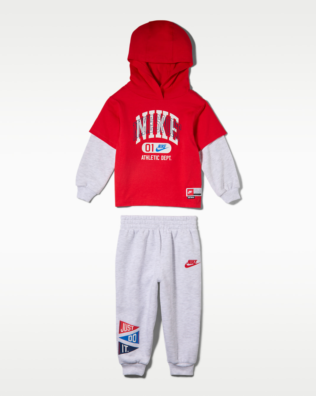 Conjunto de 2 piezas de sudadera con gorro sin cierre de tejido Fleece Multisport para bebé (12-24 M) Nike Sportswear - Abedul jaspeado