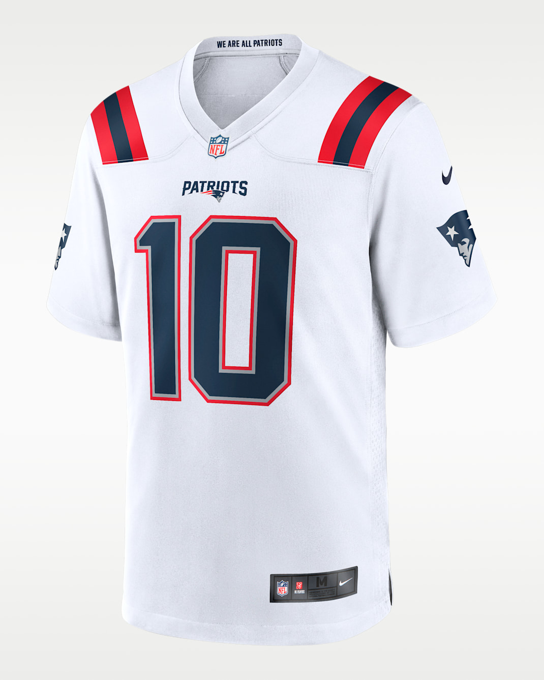 Jersey Nike de la NFL Game para hombre Drake Maye New England Patriots - Blanco
