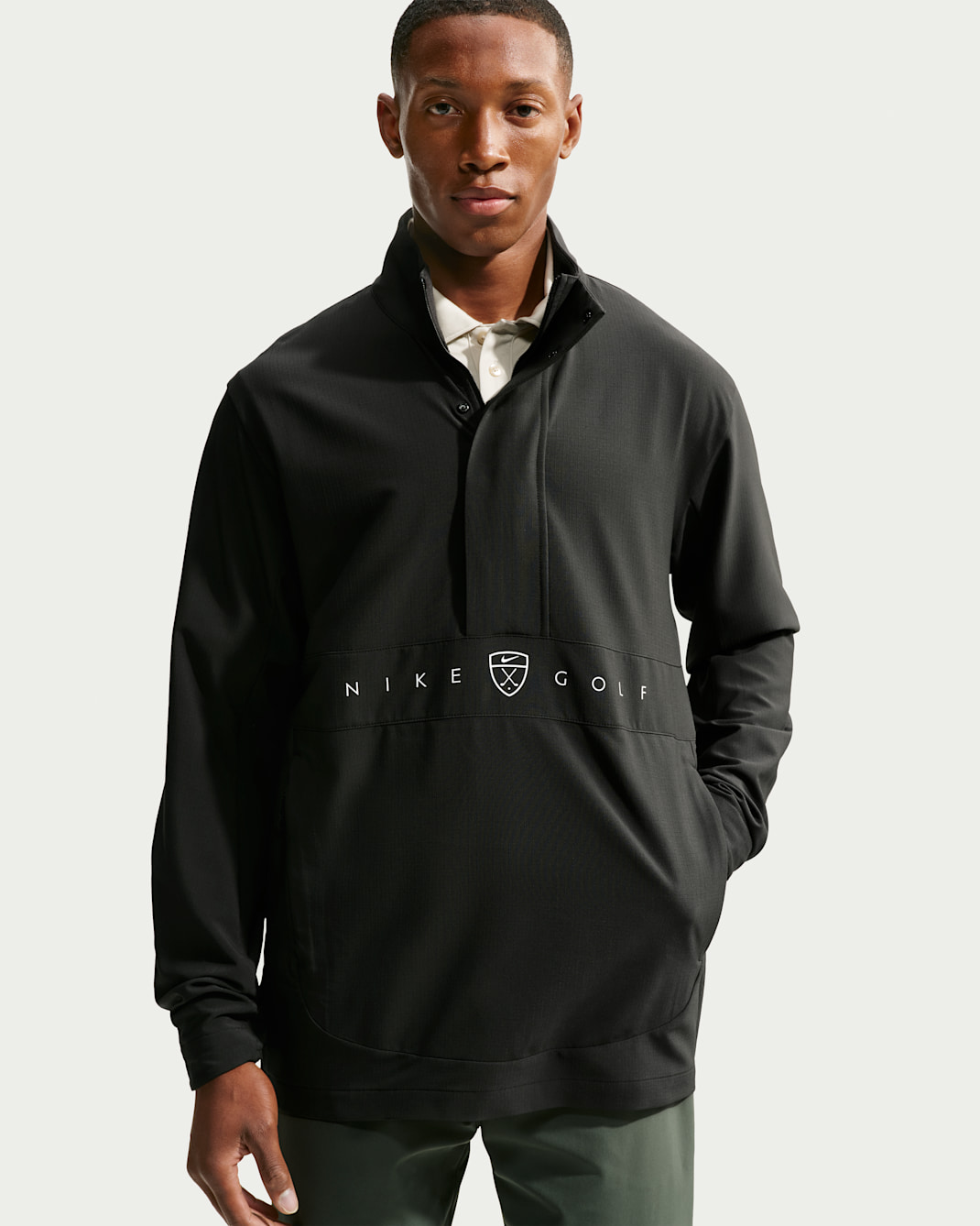 Chamarra de golf Repel para hombre Nike - Negro/Negro/Negro/Blanco