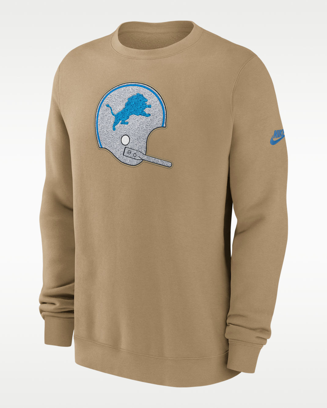 Detroit Lions Swing Pass Rewind Club Men's Nike NFL Pullover Crew - Tan/Beige