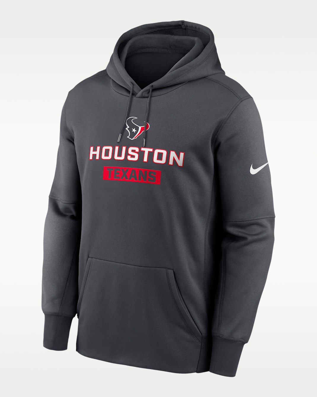 Sudadera con gorro sin cierre Nike Therma de la NFL para hombre Houston Texans Toss Sweep - Antracita