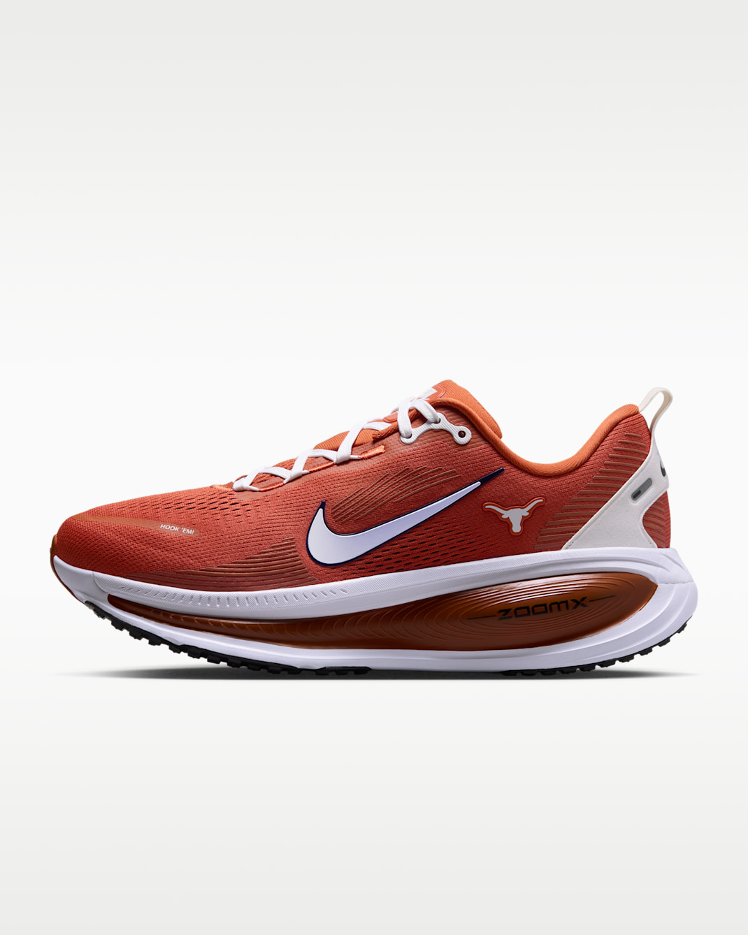 Nike College Vomero 18 (Texas) Men's Road Running Shoes - Desert Orange/Black/White