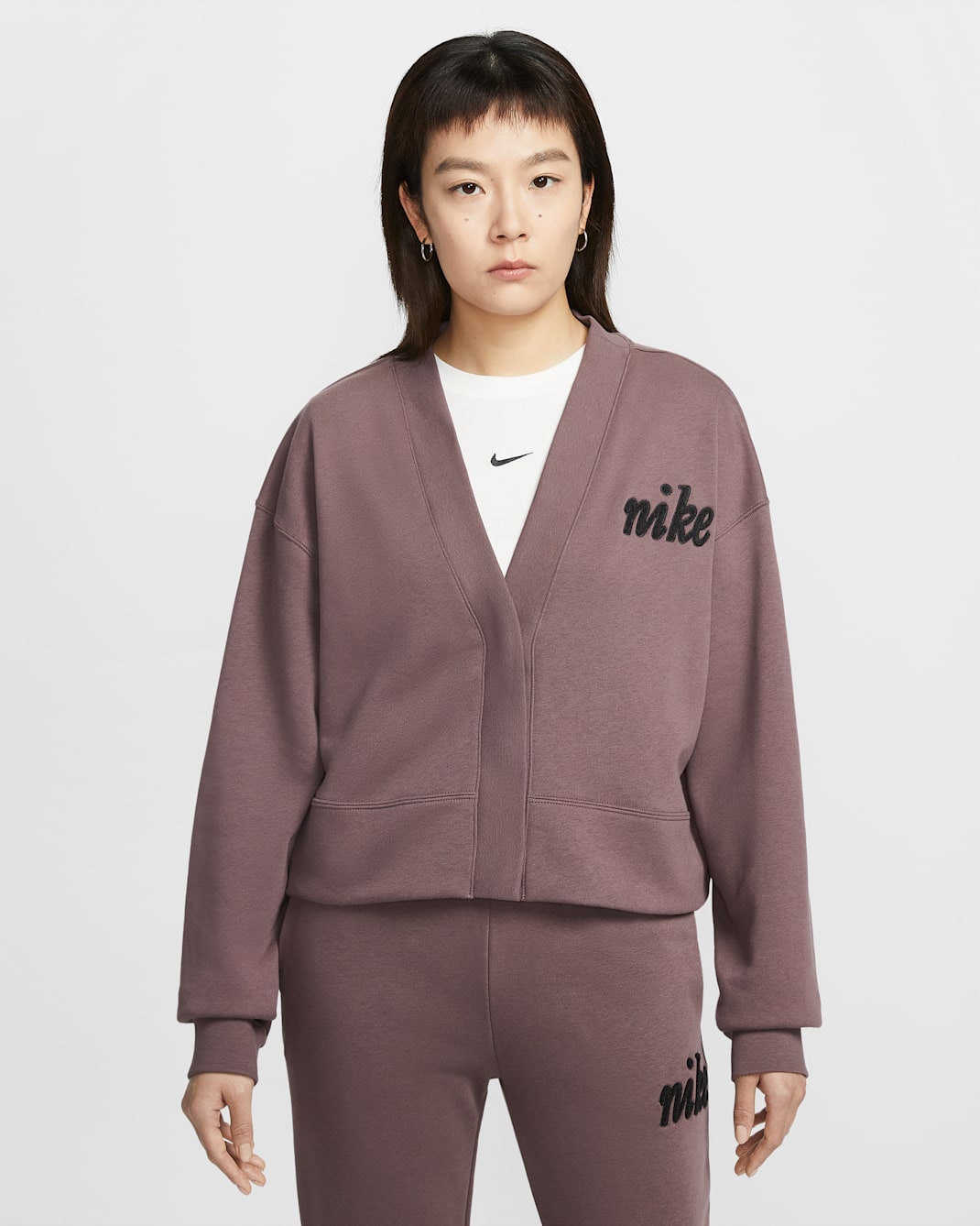 Nike Sportswear Club Fleece Women's Loose Cardigan - Tattoo/Off-Noir