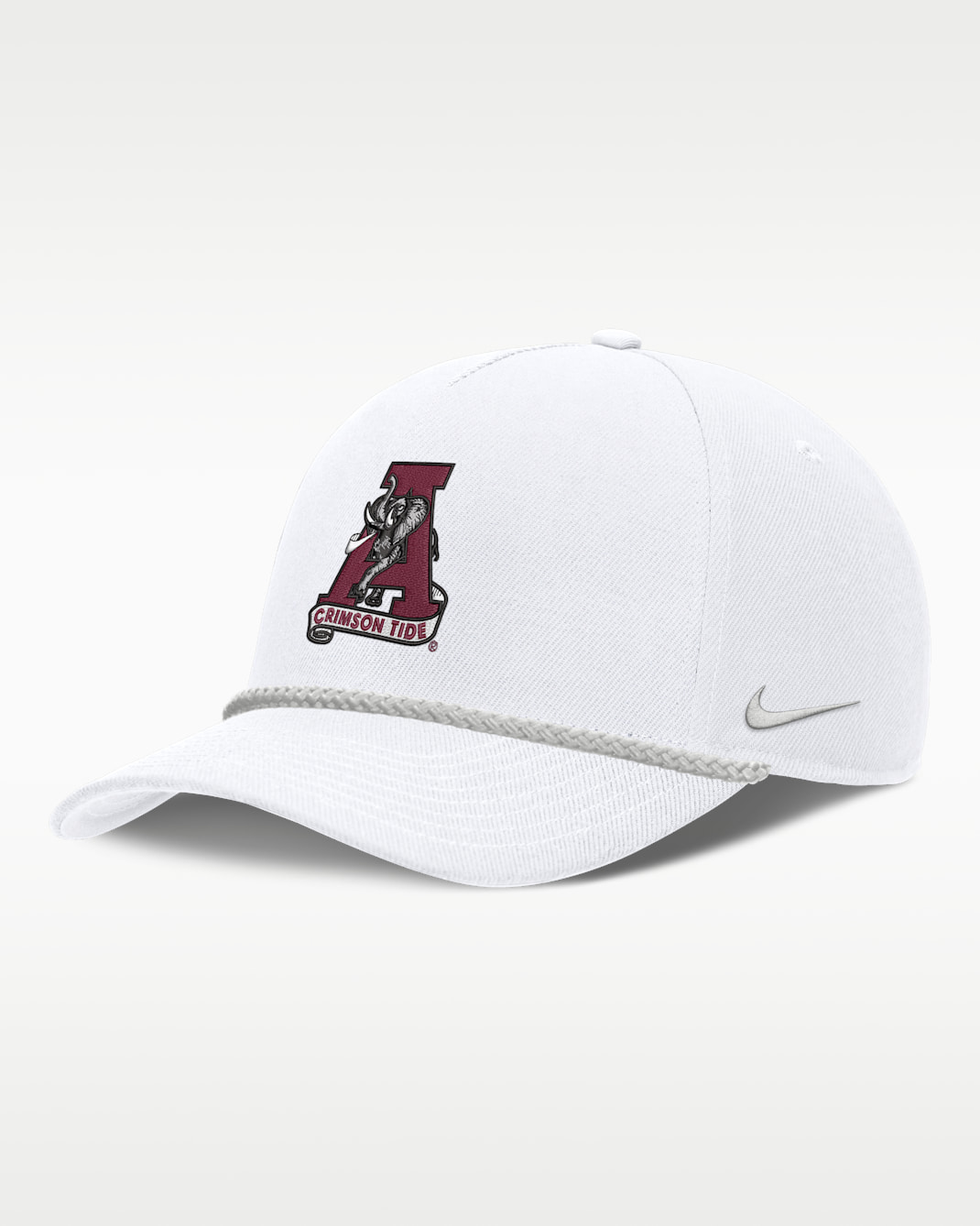 Alabama Sideline Rope Rise Men's Nike College Adjustable Hat - White