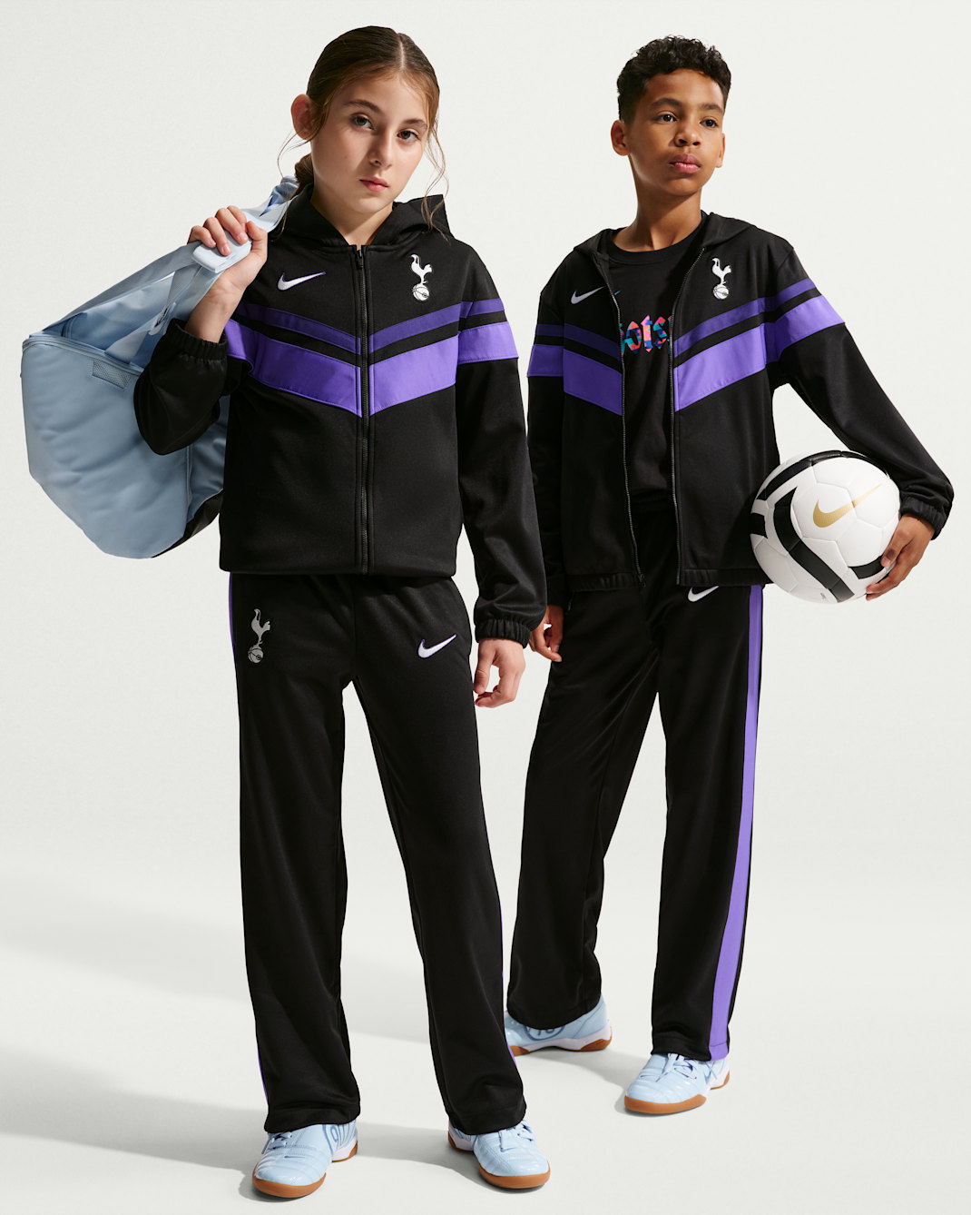 Tottenham Hotspur Third Older Kids' Nike Dri-FIT Football Hooded Tracksuit - Black/Psychic Purple/New Orchid