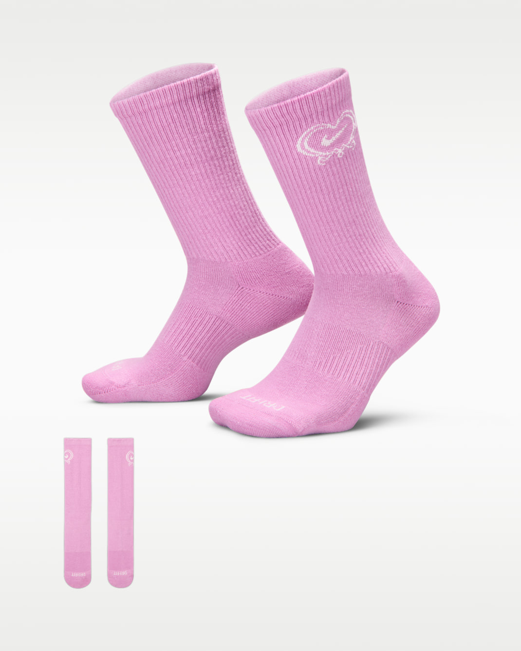 Nike Everyday Plus Cushioned Crew Socks (1 Pair) - Light Magenta/Sail