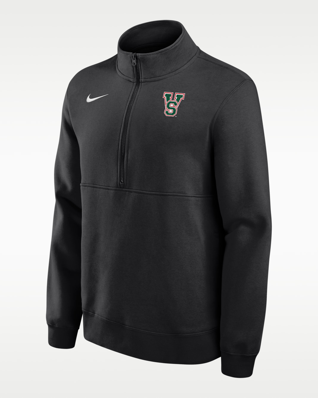 Sudadera universitaria Nike de tejido Fleece de medio cierre para hombre Mississippi Valley State University Delta Devil Club - Negro