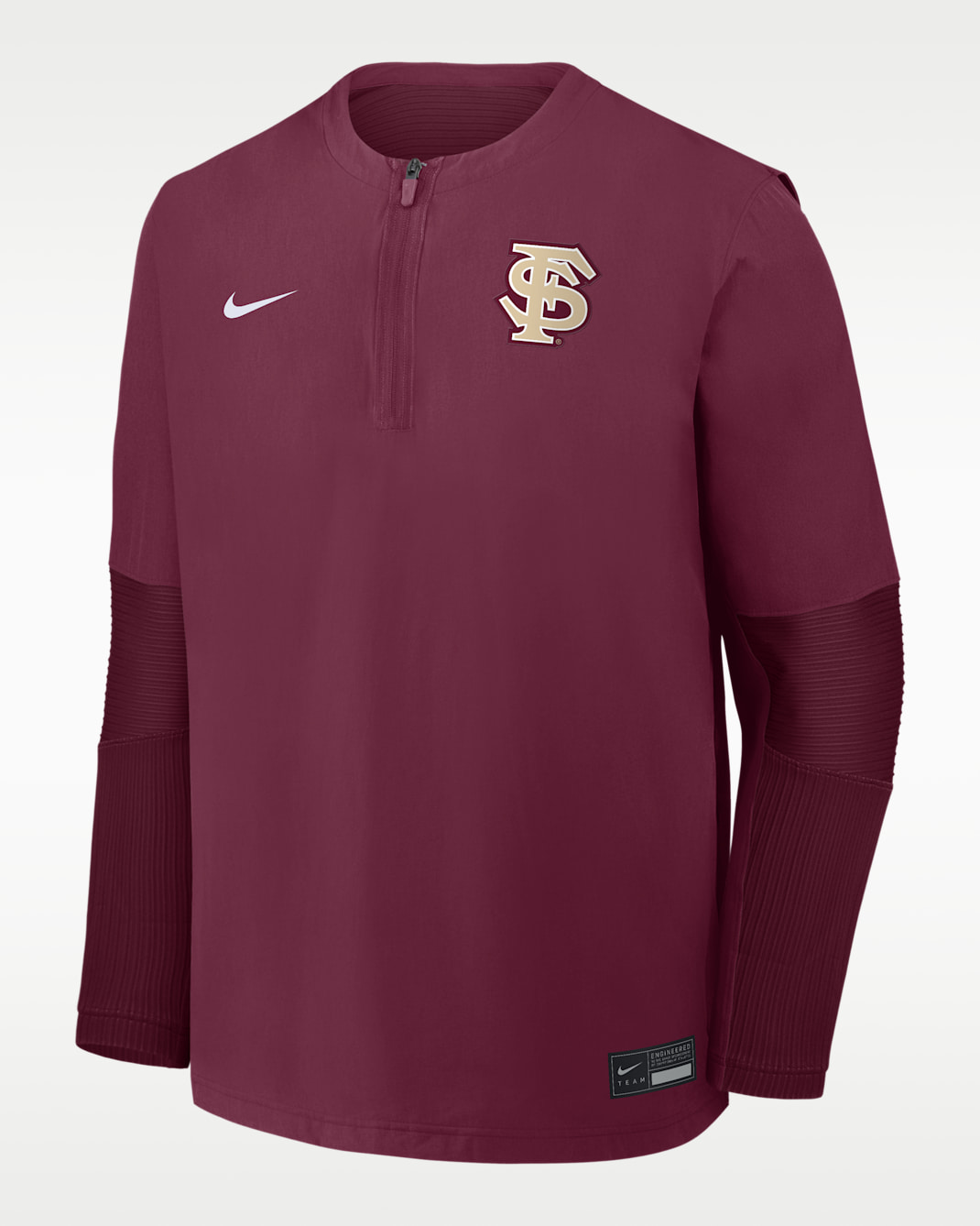 Florida State Dugout Men's Nike Dri-FIT College 1/4-Zip Long-Sleeve Windshirt - Garnet
