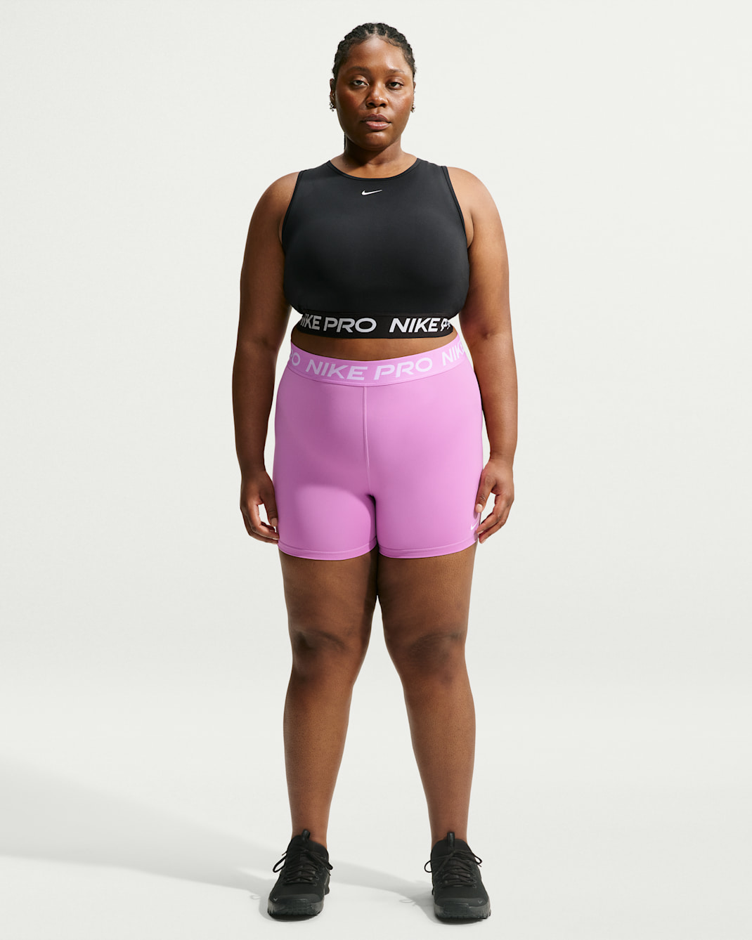 Nike Pro 365 Women's 5" Shorts (Plus Size) - Light Magenta/White