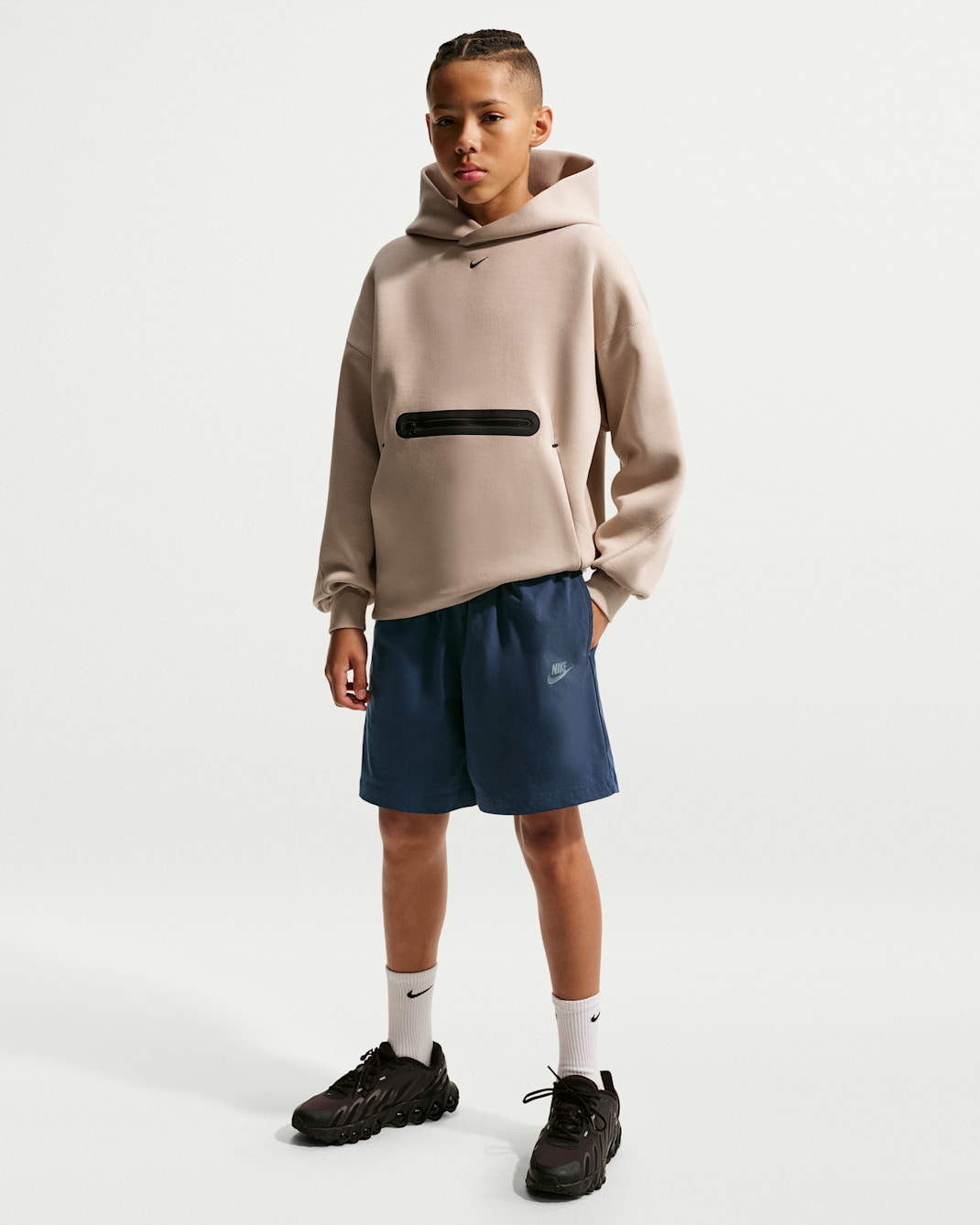 Nike Sportswear Tech Big Kids' (Boys') Woven Shorts - Obsidian/Black