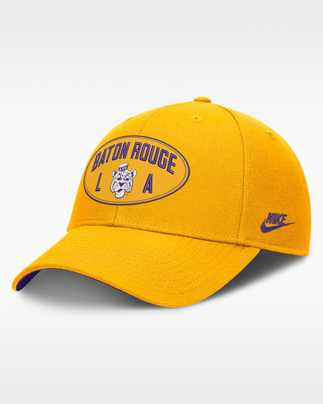 LSU Legacy Letter & Location Rise Men's Nike Dri-FIT College A-Frame Adjustable Hat - Gold
