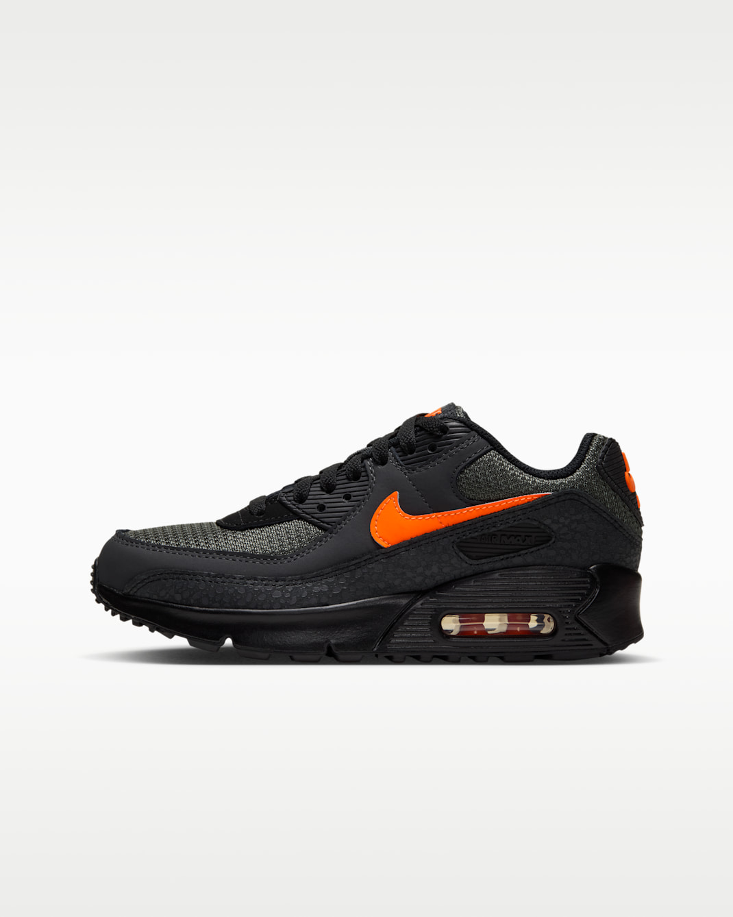 Nike Air Max 90 Big Kids' Shoes - Cargo Khaki/Black/Off Noir/Total Orange