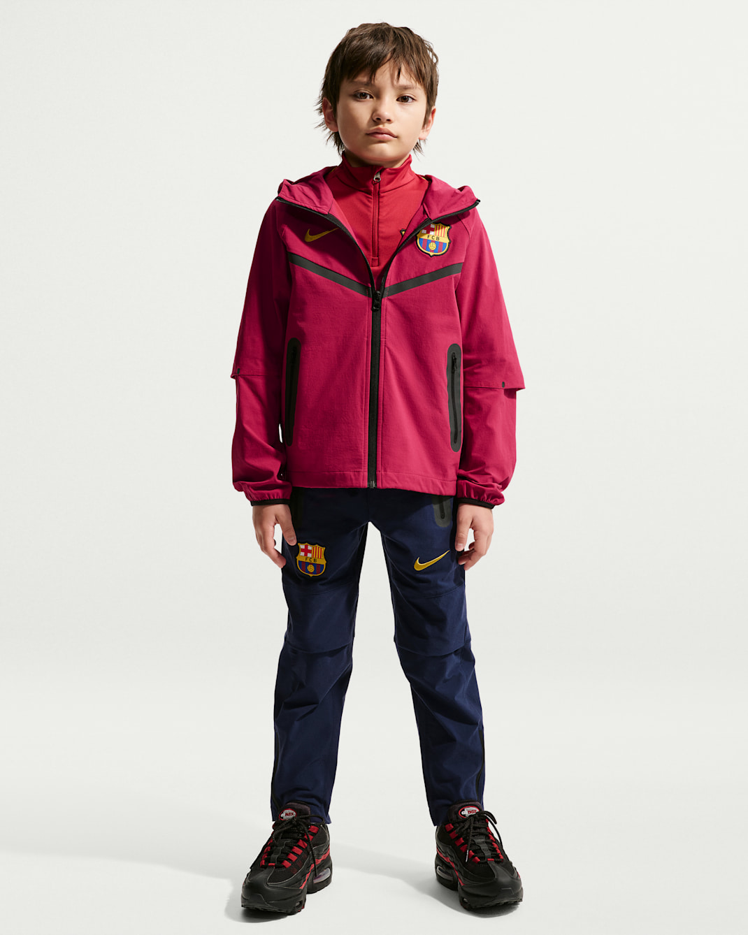 FC Barcelona Tech Big Kids' (Boys') Nike Soccer Full-Zip Jacket