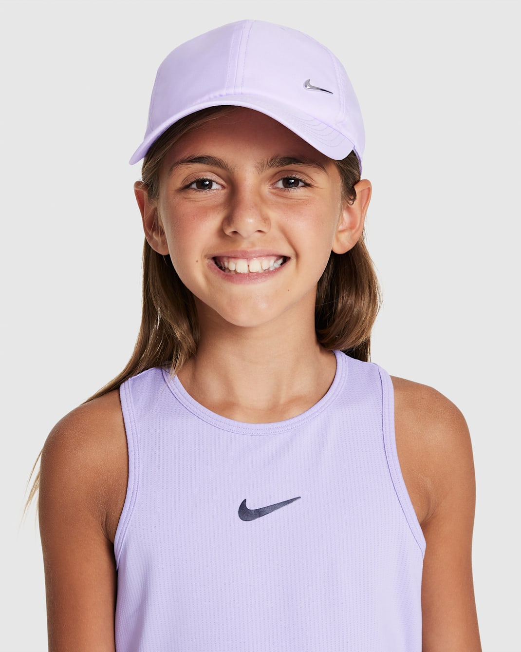 Nike Dri-FIT Club Kids' Unstructured Metal Swoosh Cap - Lilac Bloom/Metallic Silver