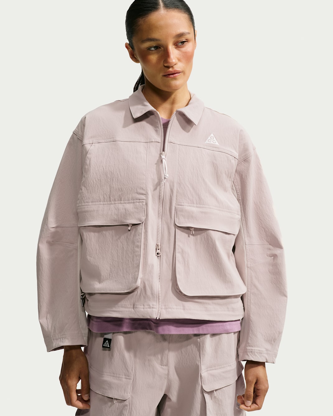 Nike ACG 'Smith Summit' Women's UV-Resistant Jacket - Cream II/Light Orewood Brown/Light Crimson/Summit White