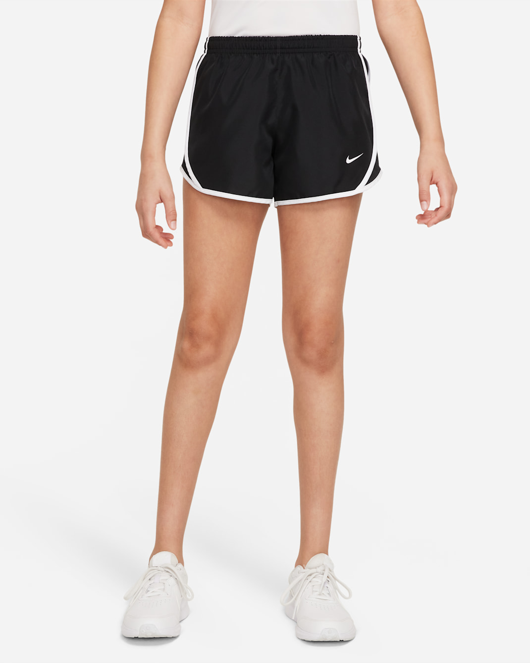 Shorts de correr Dri-FIT para niña talla grande Nike Tempo - Negro/Negro/Blanco/Blanco