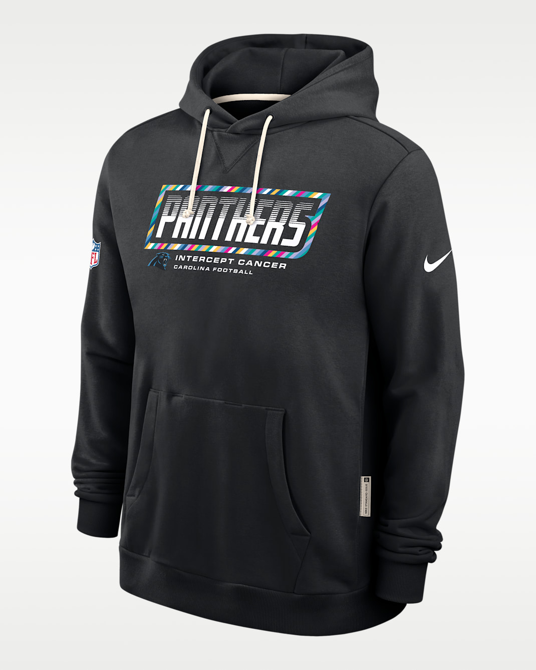 Carolina Panthers Crucial Catch Sideline Standard Issue Men's Nike Dri-FIT NFL Pullover Hoodie - Black