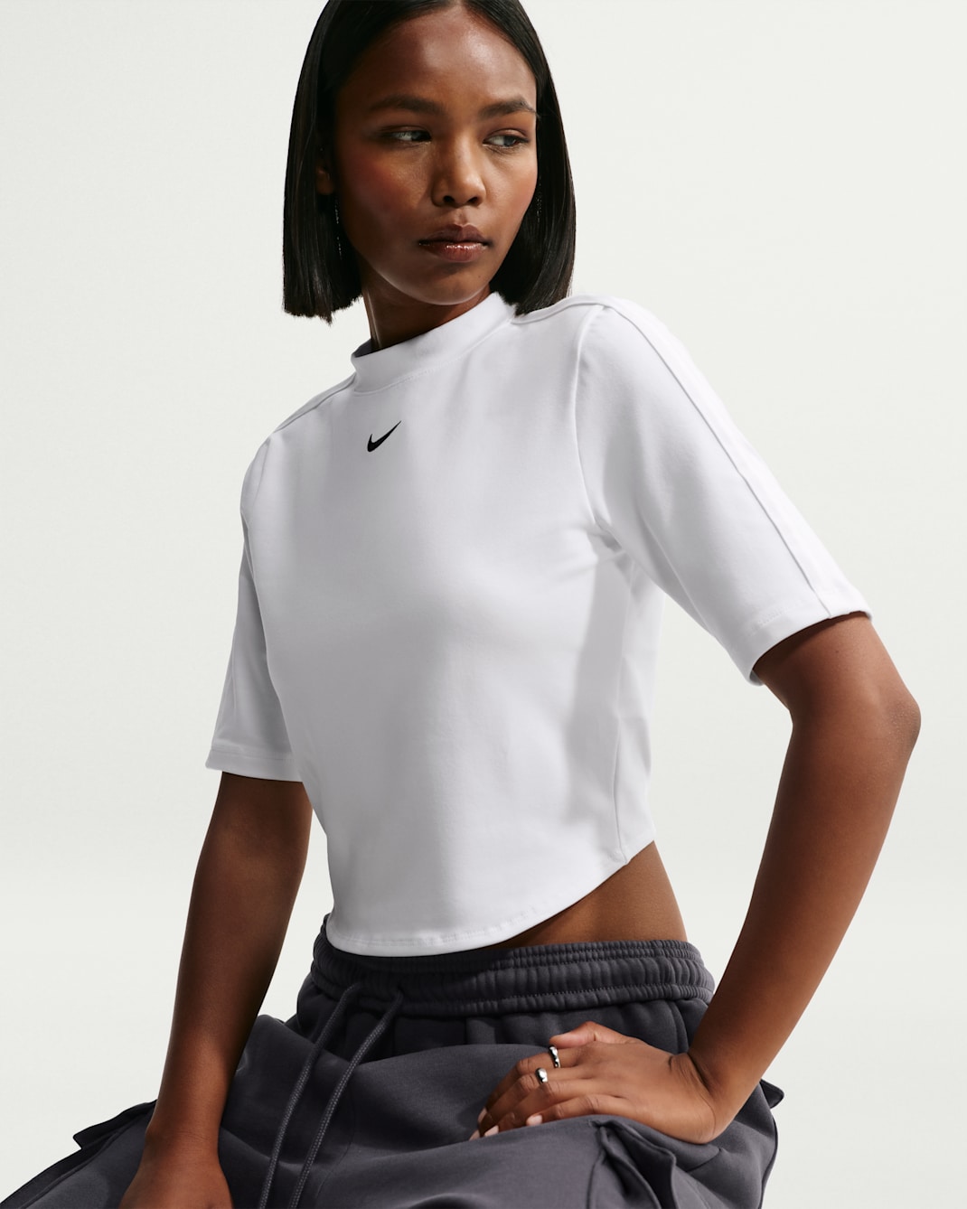 Playera ajustada para mujer Nike Sportswear - Blanco/Blanco/Negro