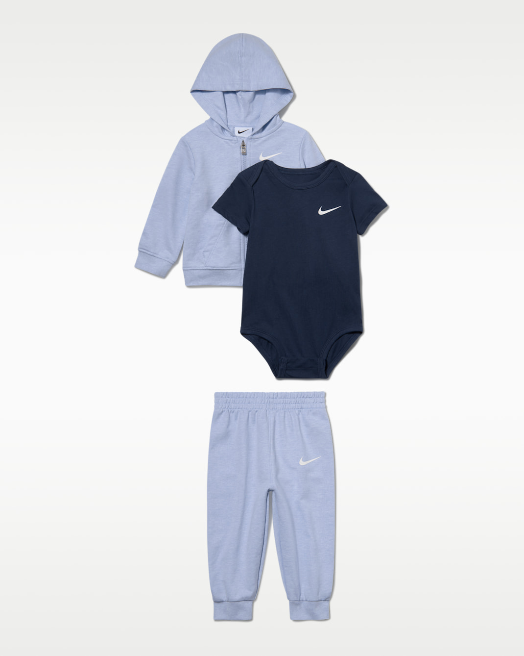 Nike driedelige babyset met rompertje en broek (0-6 maanden) - Cobalt Bliss