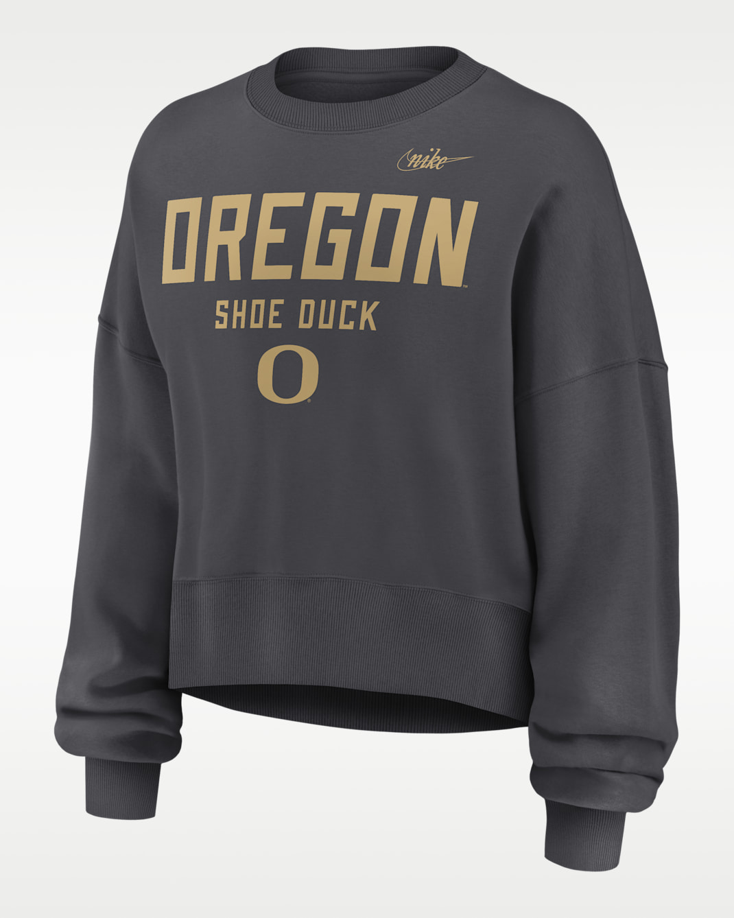 Oregon Alt Women's Nike College Pullover Crew - Charcoal