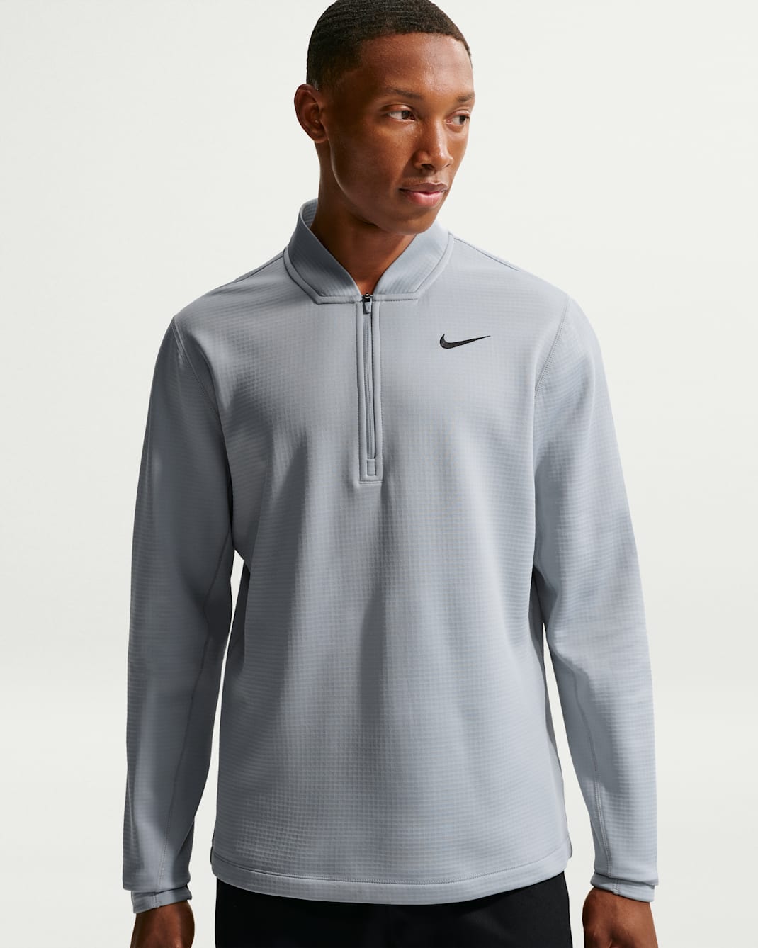 Nike Velocity Therma-FIT golfoverdel med glidelås halvveis til herre - Wolf Grey/Svart
