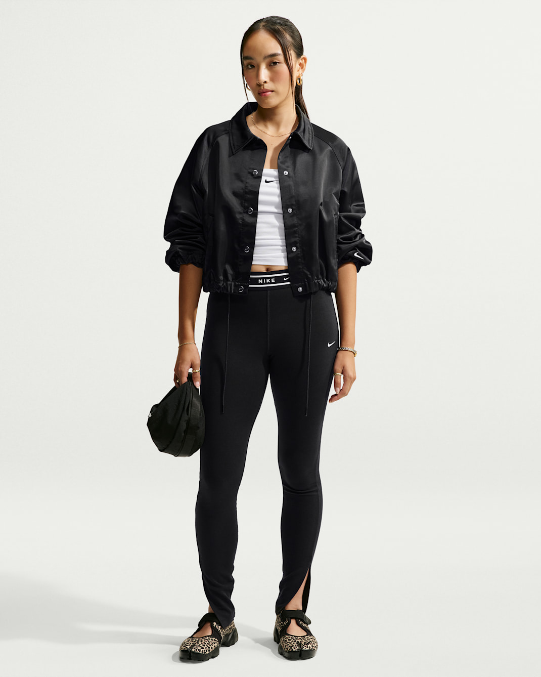 Nike Sportswear Chill Knit Women's High-Waisted Open-Hem Leggings - Black/White