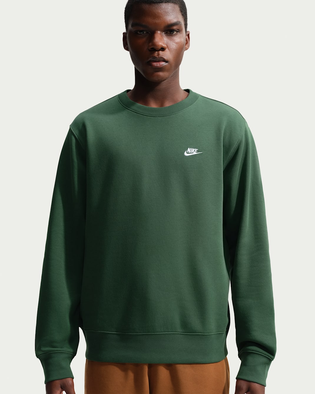 Nike Club Men's Fleece Crew - Fir/White