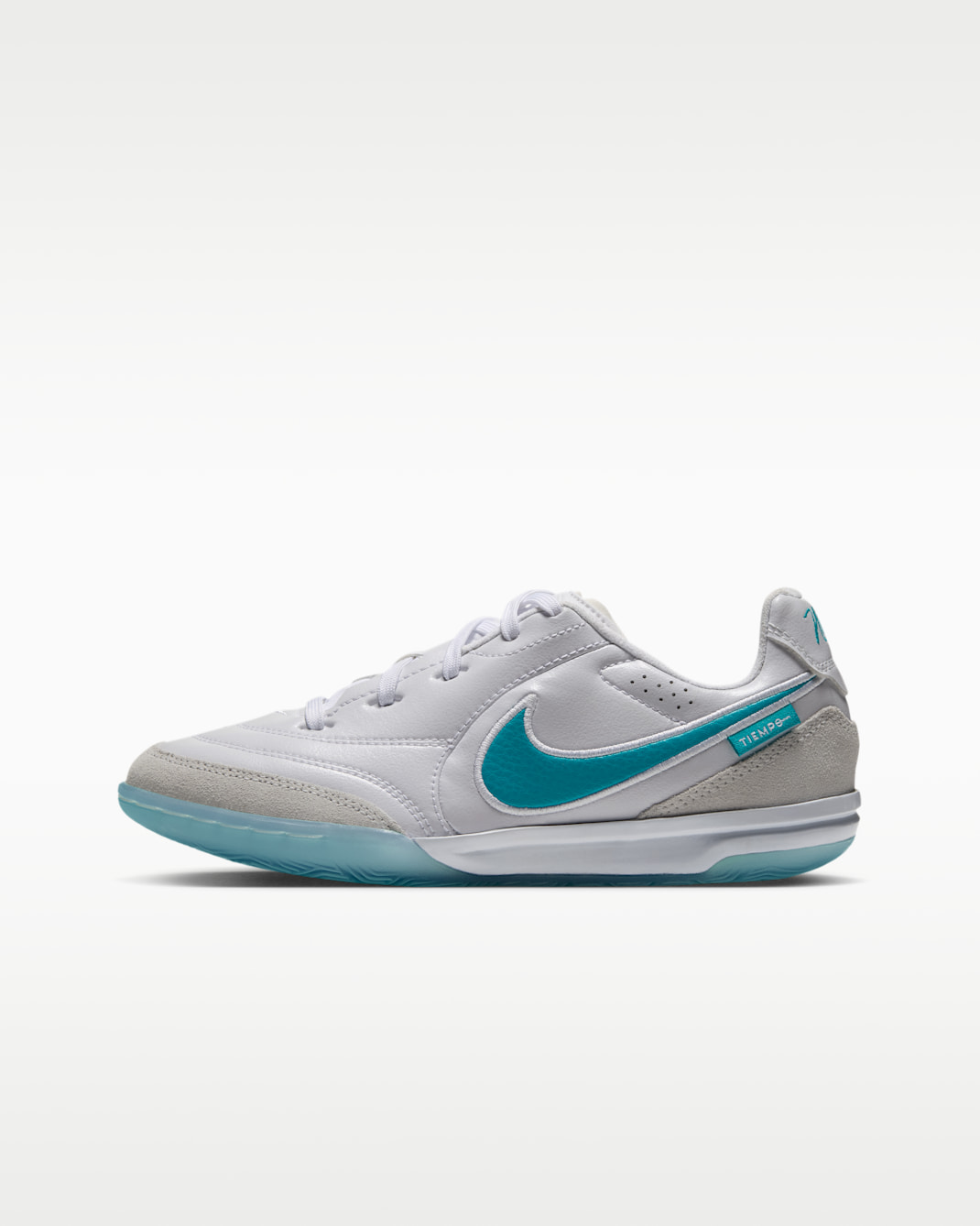 Nike Jr. Tiempo Streetgato Big Kids' Indoor/Court Low-Top Soccer Shoes - White/White/Dusty Cactus