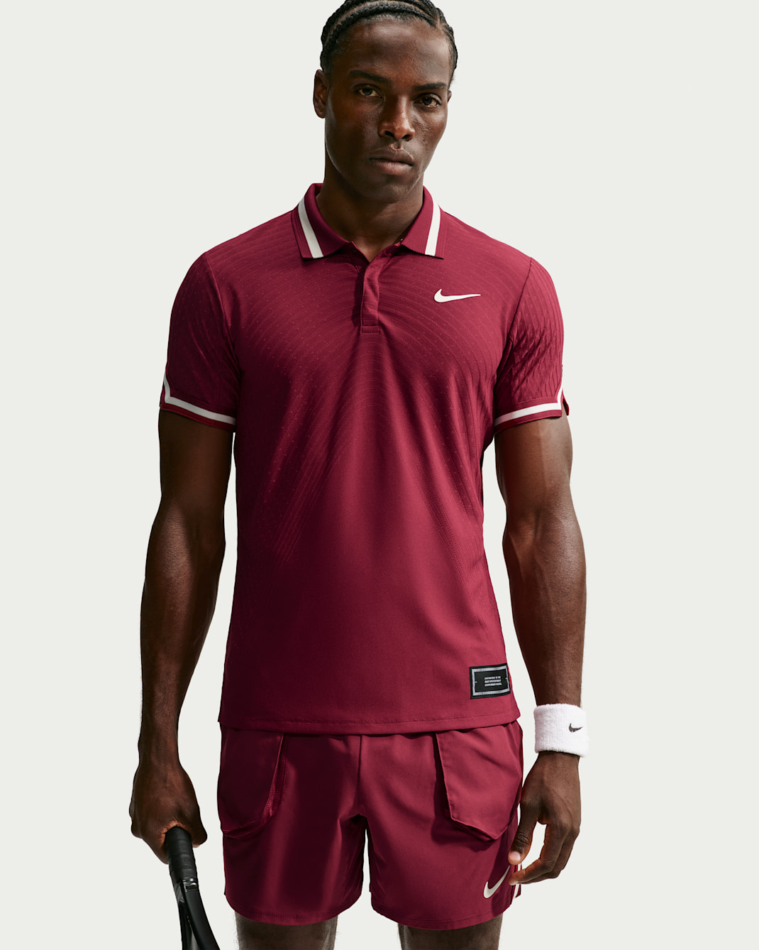 NikeCourt Slam Men's Aero-FIT Tennis Polo - Team Red/Pale Ivory