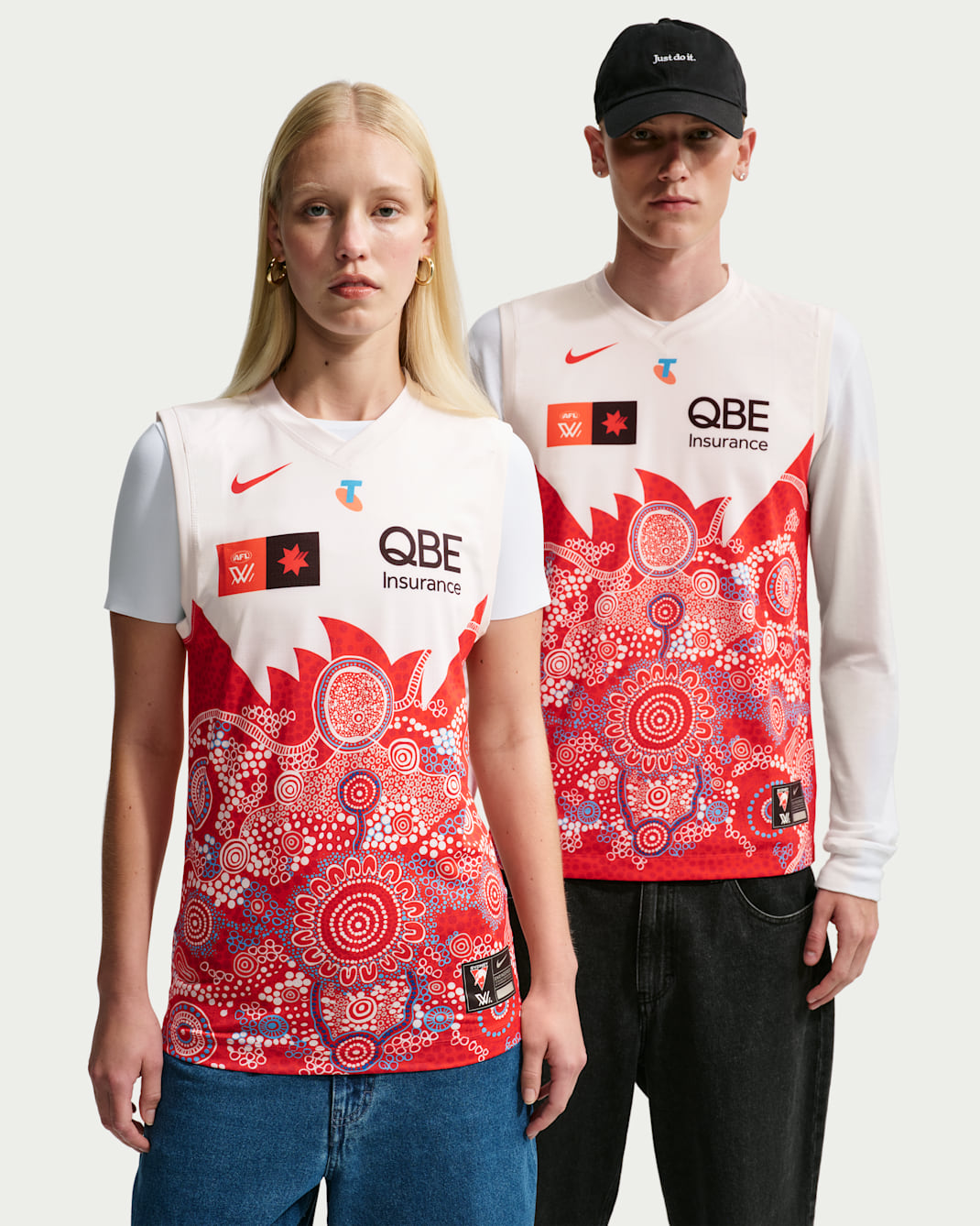Sydney Swans AFLW 2026 Stadium Indigenous Nike AFLW Replica Jersey - Chile Red/White