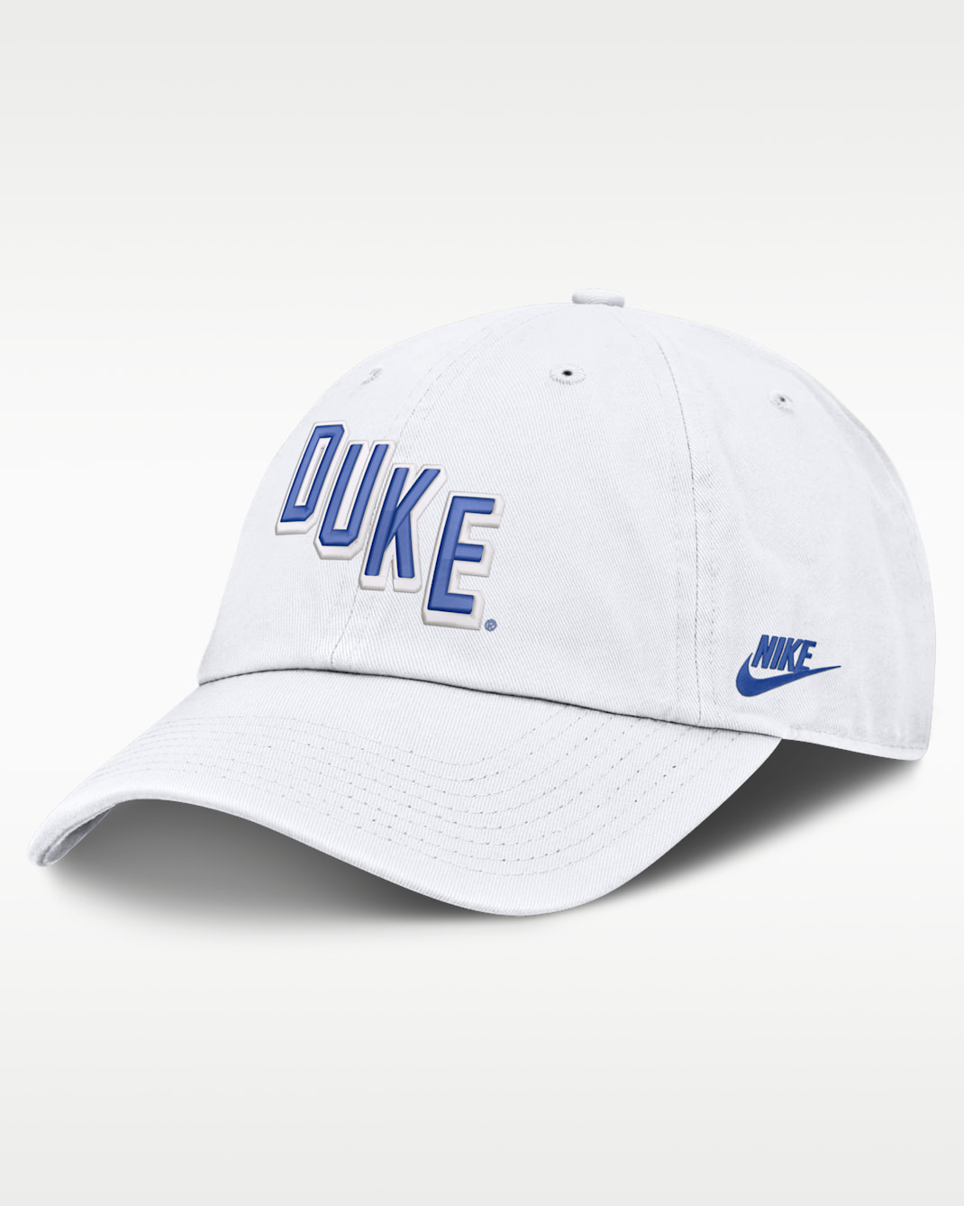 Duke Natural Club Men's Nike College Adjustable Hat - White