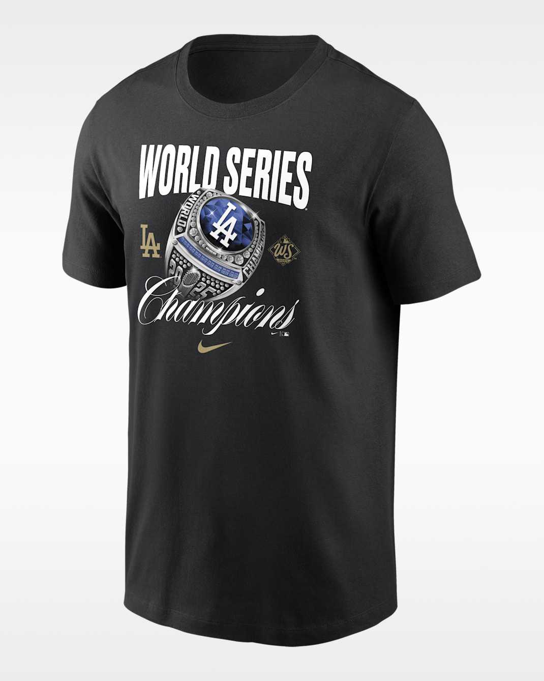 Los Angeles Dodgers 2025 World Series Champions Neutral Men's Nike MLB T-Shirt - Black