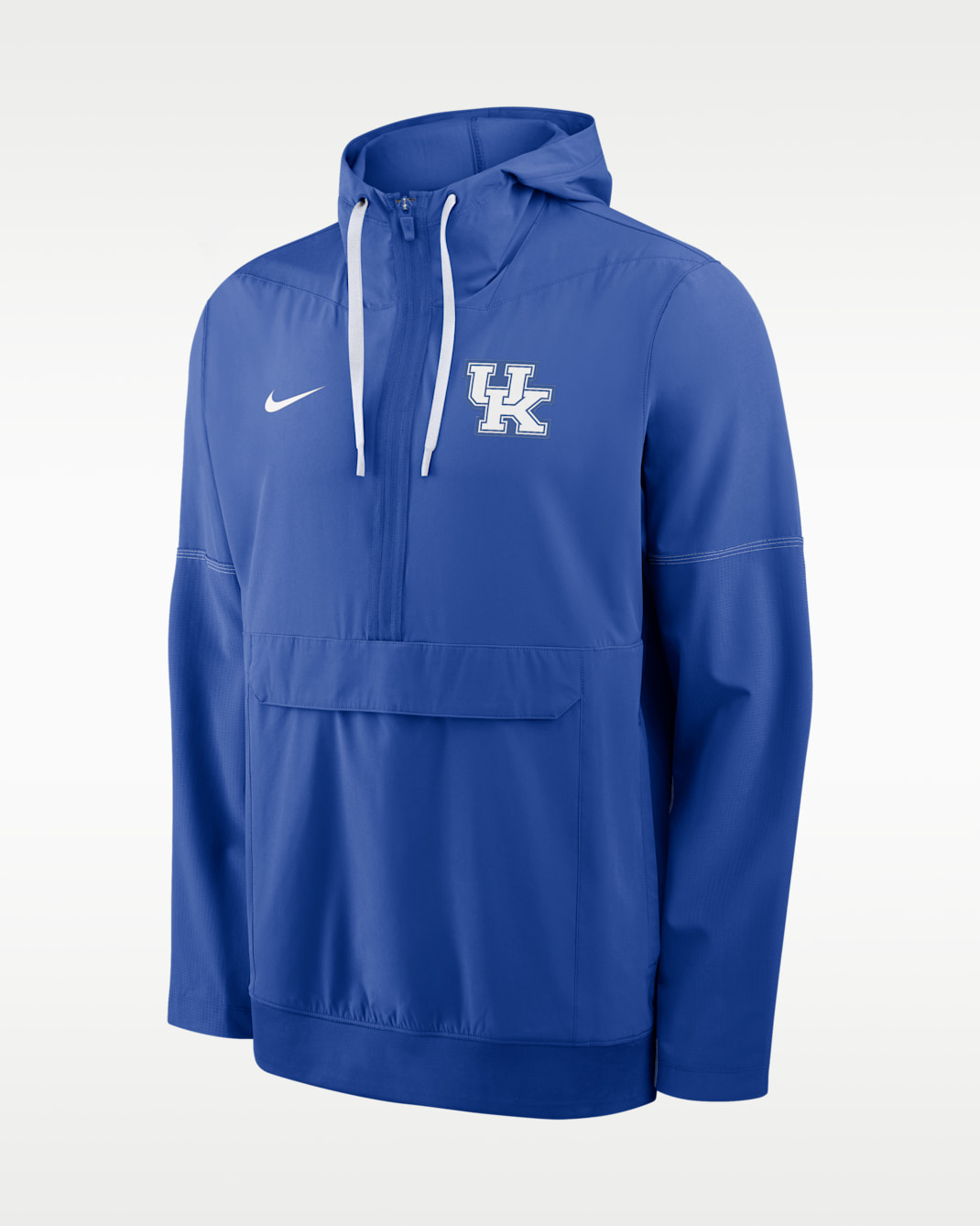 Chamarra universitaria Nike con gorro de medio cierre para hombre Kentucky Sideline Anorak - Royal juego/Blanco