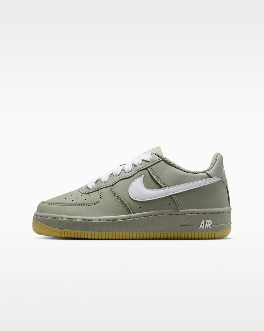 Nike Air Force 1 LV8 Big Kids' Shoes - Light Army/Gum Light Brown/Metallic Silver/White