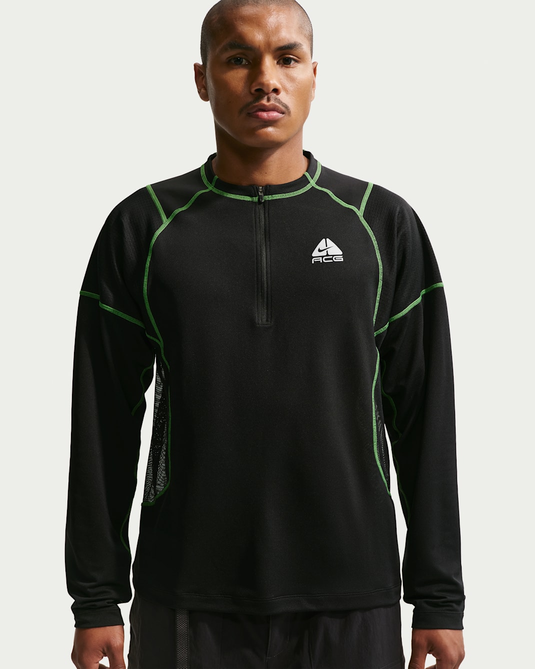 Nike ACG 'Vault' Dri-FIT Long-Sleeve Top - Black/Mean Green/Summit White