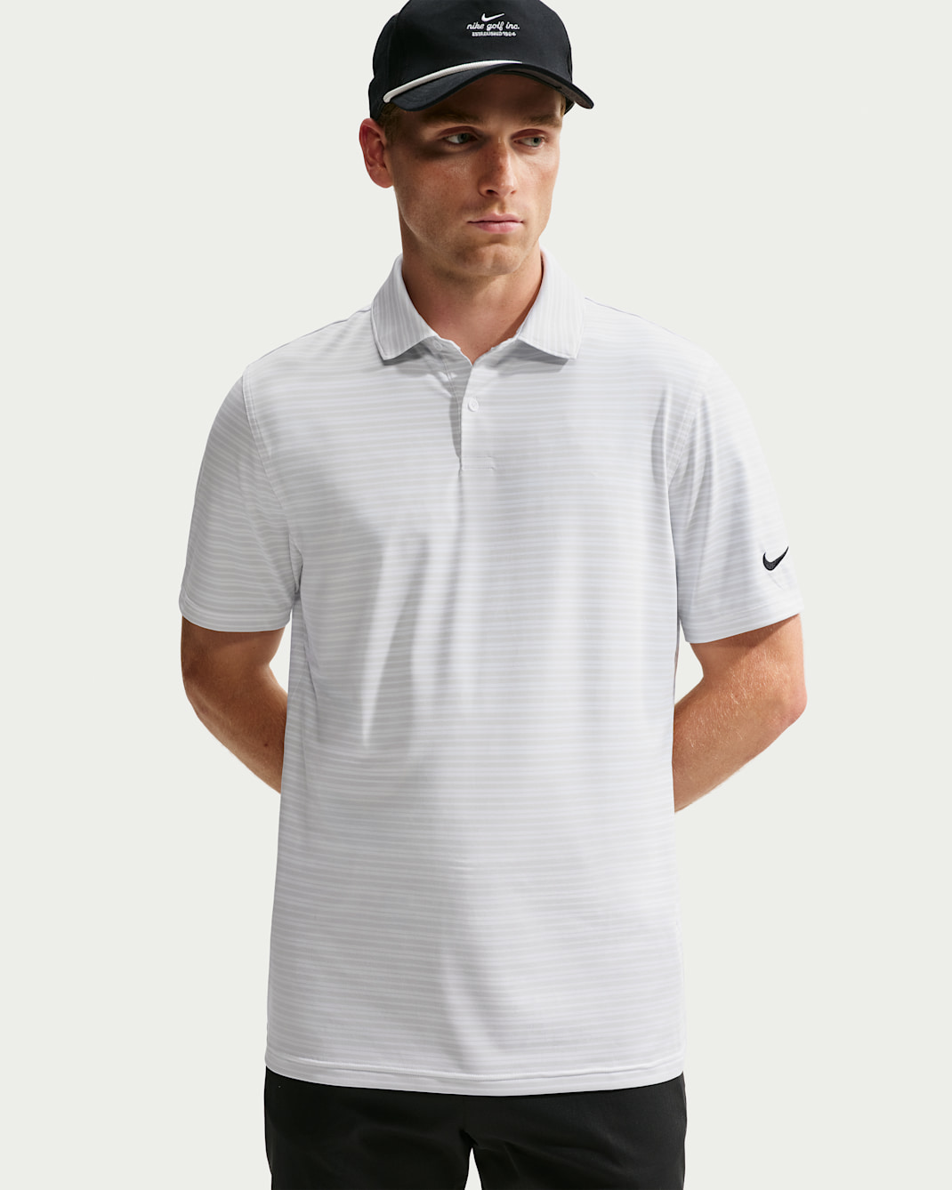 Nike Velocity Men's Dri-FIT Striped Golf Polo - White/White/Black