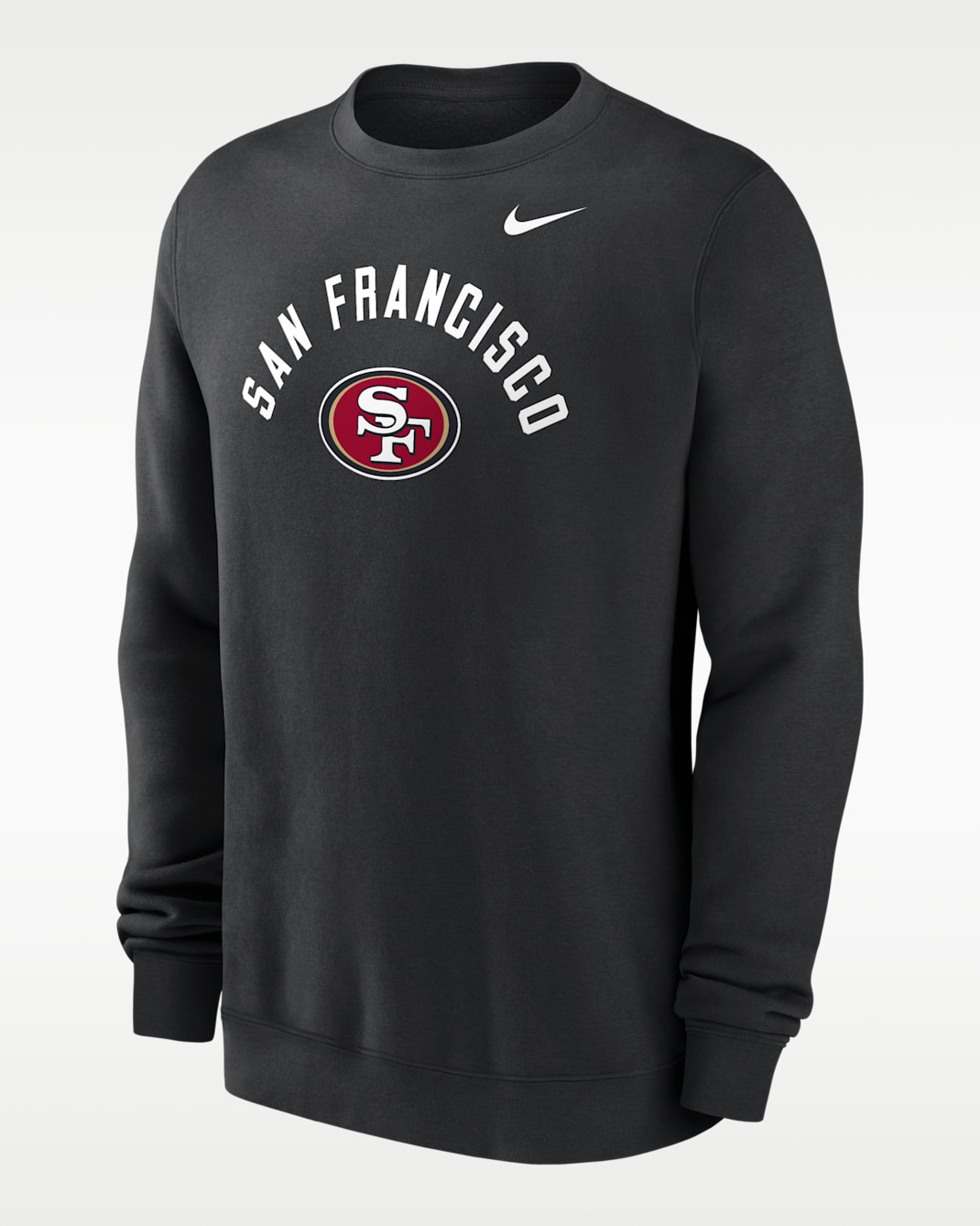 San Francisco 49ers Club Men's Nike NFL Pullover Crew - Black