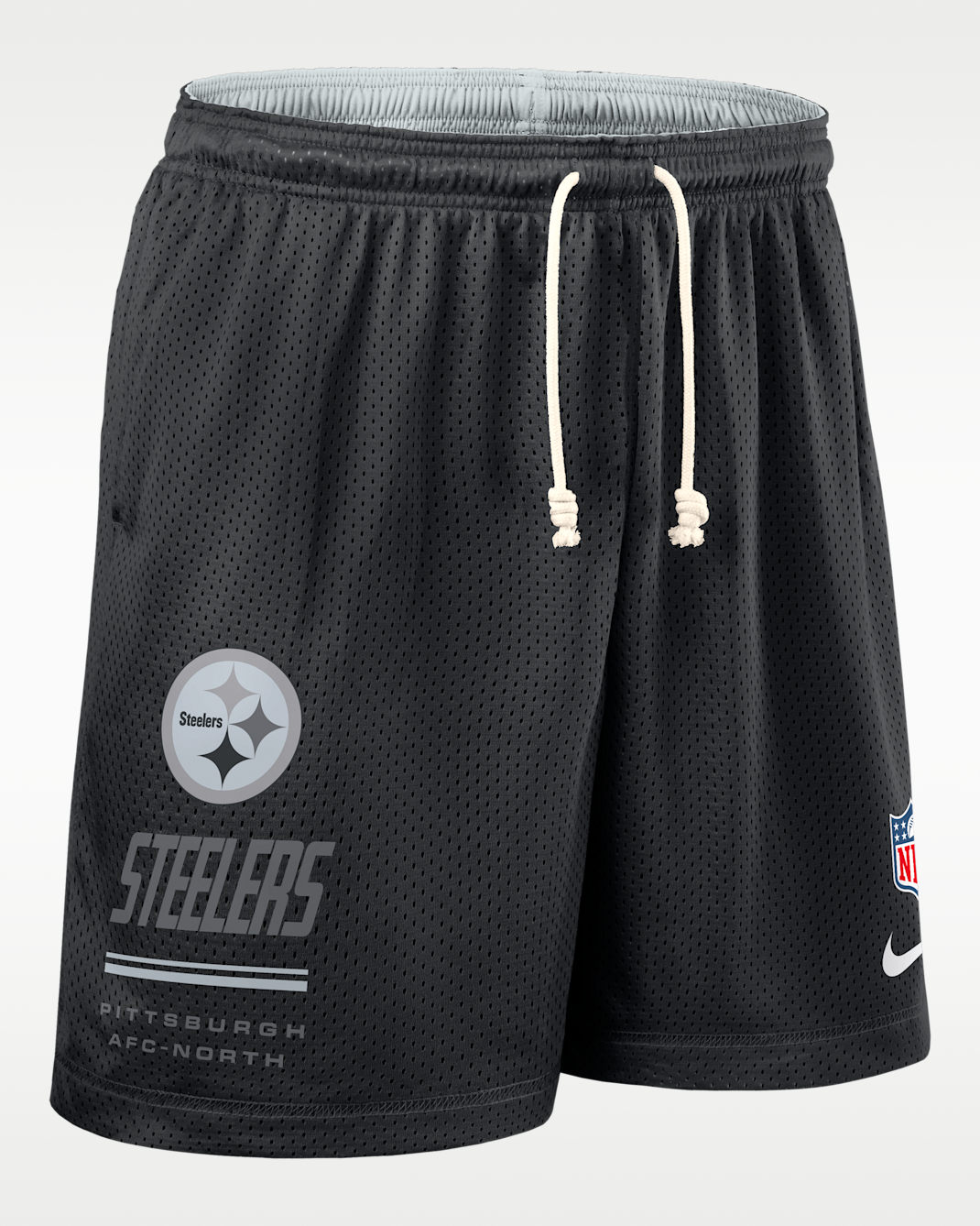 Pittsburgh Steelers Sideline Reversible Men's Nike Dri-FIT NFL Shorts - Black/Pure Platinum