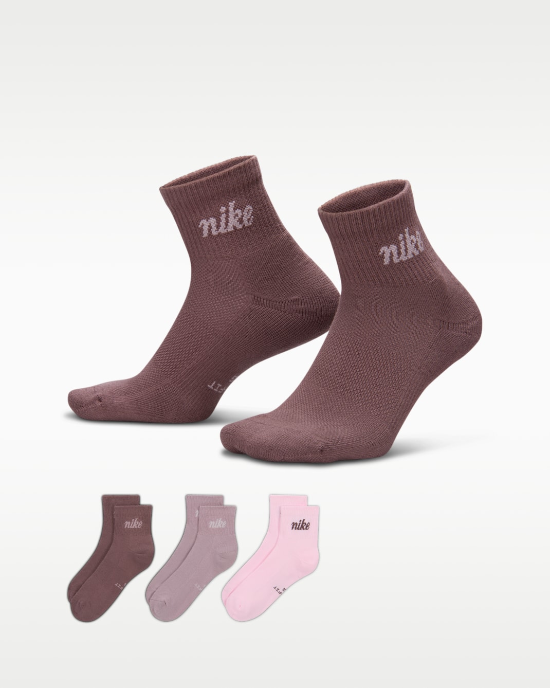 Nike Everyday Elevated Ankle Socks (3 Pairs) - Multi-Color