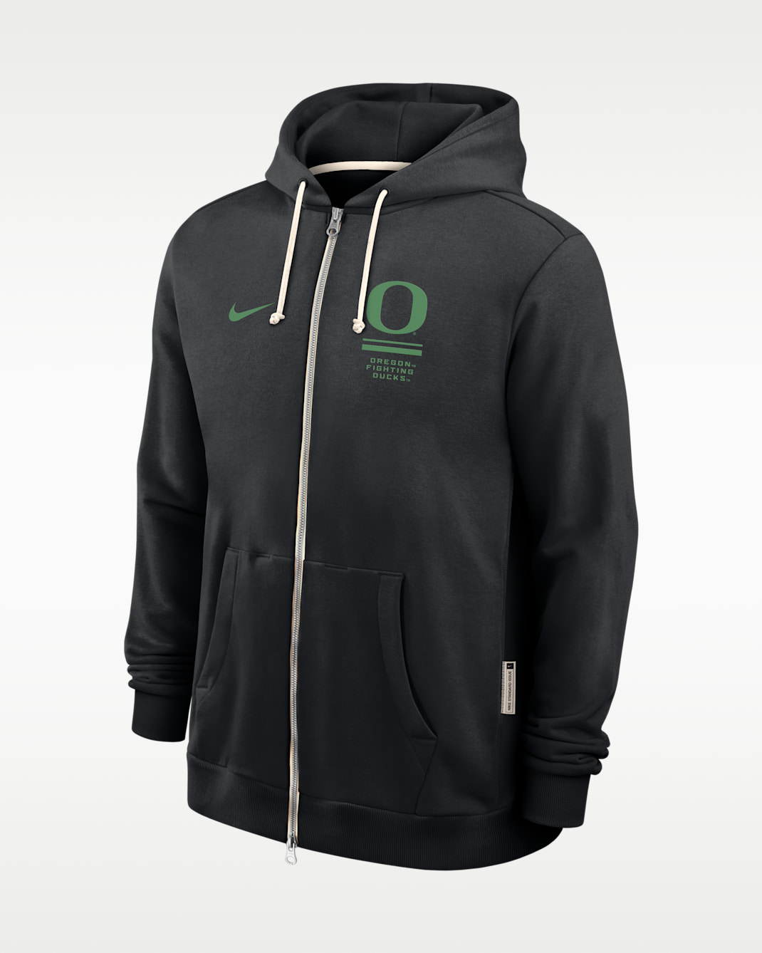 Sudadera con gorro universitaria Nike Dri-FIT de cierre completo para hombre Oregon Sideline Standard Issue - Negro