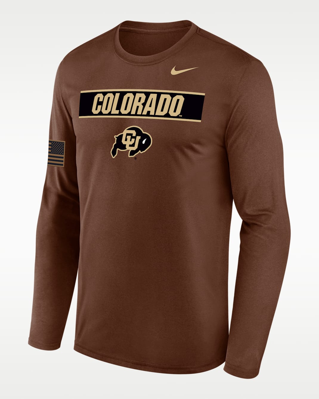 Colorado 2026 Military Appreciation Legend Men's Nike Dri-FIT College Long-Sleeve T-Shirt - Brown