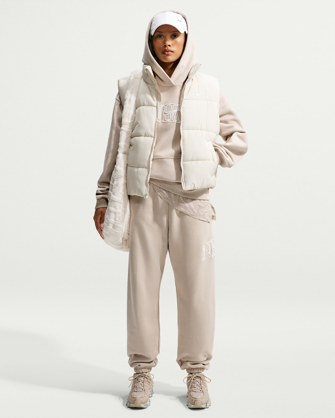 Nike Studio Fleece Medium Weight "Graphic Pack" Women's Oversized Pullover Logo Hoodie