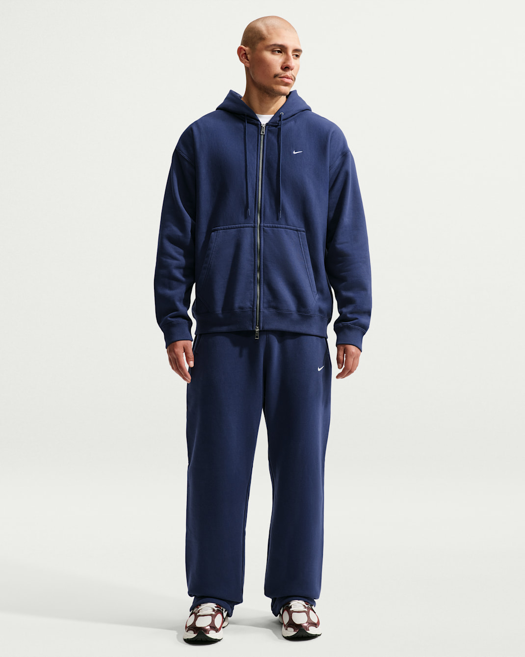 Nike Solo-fleece-bukser med elastik til mænd - Midnight Navy/Sail