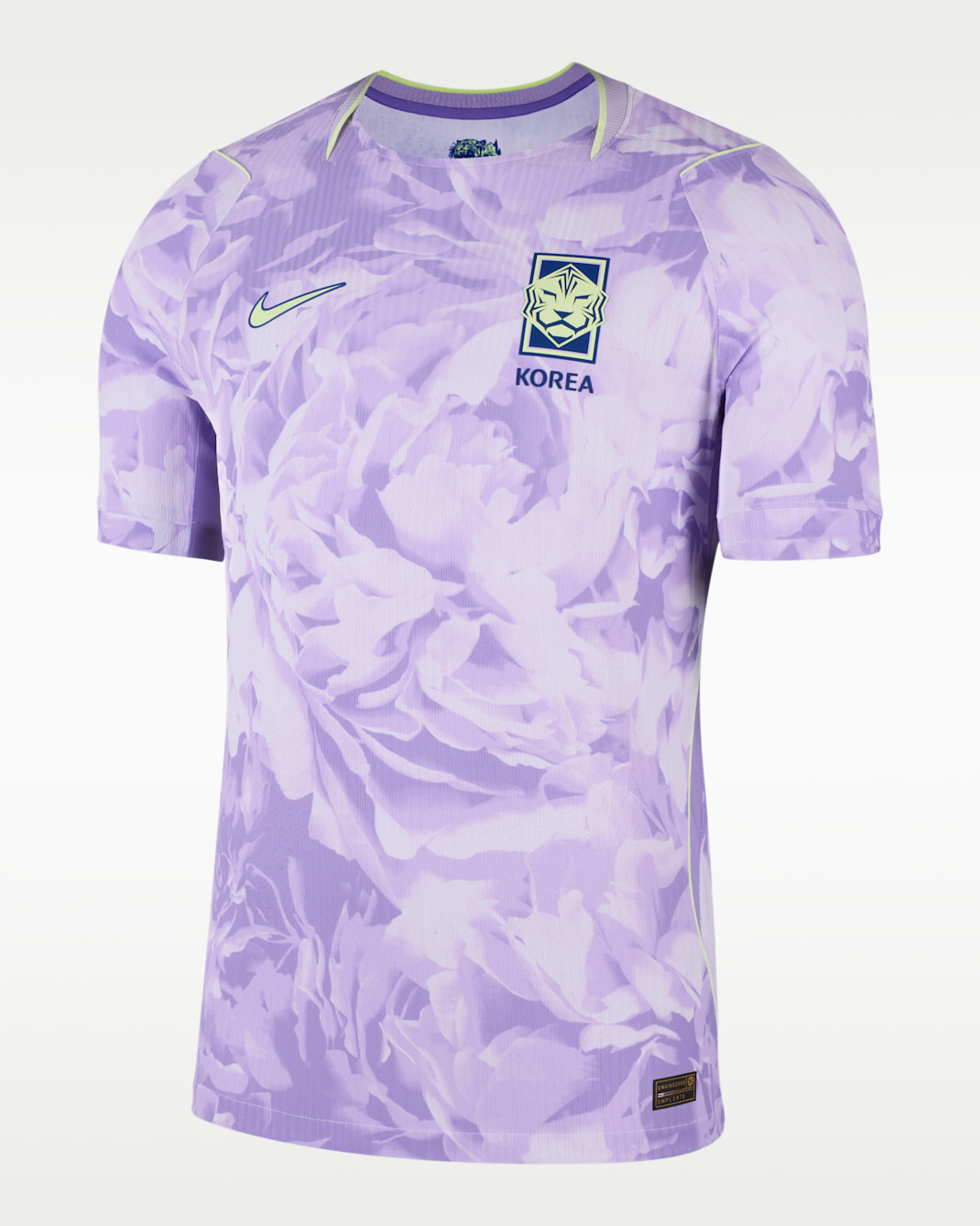 대한민국 2026 매치 어웨이 남성 나이키 에어로 핏 축구 어센틱 저지 - 스페이스 퍼플/애미시스트 틴트/라이트 리퀴드 라임/글로벌 블루
