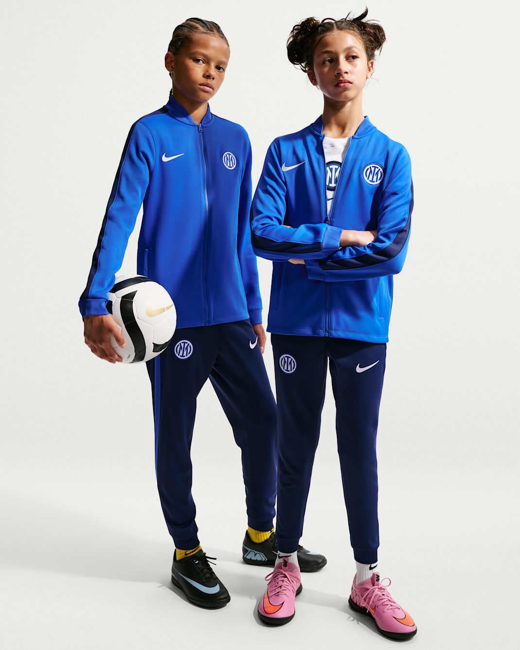 Inter Milan Strike Older Kids' Nike Dri-FIT Football Knit Tracksuit - Lyon Blue/Blue Void/Blue Void/White